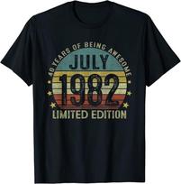 July 1982 40 Years Old Vintage 40Th Birthday Unisex T-Shirt S