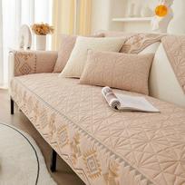 Bohemia Style Sofa Cover for Living Room Non-Slip Cotton Sofa Cushion Towel Universal for All Seasons Couch Towel Home Decor 70x70cm 1pc A beige