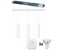 Philips-LED dimeriuojamas pakabinamas šviestuvas ant troselio lištinei EASYLINK HUE sistemai 3xGU10/4,7W/230V+Hue bridge