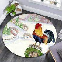 „Snow Rooster“ apvalus kilimėlis Minkštas sutirštintas virtuvės grindų kilimėlis, atsparus vandeniui, neslidus, alyvai atsparus grindų kilimėlis. 60X60cm gray