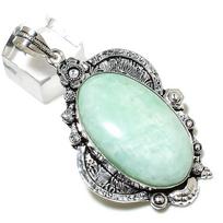 Natural Amazonite Gemstone Handmade 925 Sterling Silver Pendant 2.64  M2r69