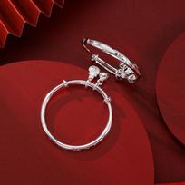 Sidabrinė S999 pilno sidabro kūdikio apyrankė Pilnaties kūdikio apyrankė Lotosas Žuvys Varpelis Vaikų gryno sidabro apyrankė Dovana Adjustable size