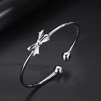 Bow Knot Shake Sound Explosion Sidabrinė apyrankė Moteriška sidabruota peteliškė nauja gimtadienio dovana Adjustable size black