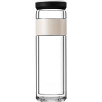 Stiklinis arbatos puodelis, arbatos ir vandens atskyrimas, dvisienis puodelis, aukščiausios klasės nešiojamas filtras-termosas 400ml balta