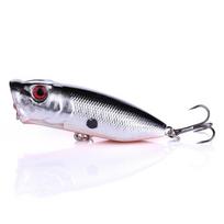 1vnt žūklės masalai Topwater Popper jaukas 6,5 cm 12g kietas masalas Dirbtiniai vobleri plastikiniai žvejybos reikmenys su 6 # kabliukais A