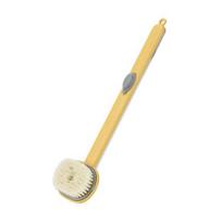 Long Handle Bath Brush with Soap Dispenser for Back PBT Microfibers Soft Bristle Shower Massage geltona
