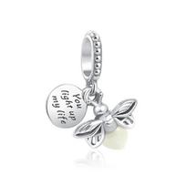 925 Sterling Silver Spring Fireflies glow at night Charm fit charms DIY Bead Bracelet women Jewelry making