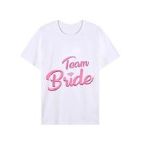 Moterų komandos nuotakos marškinėliai Mergvakario marškinėliai Vestuvių marškinėliai Pamergės pasiūlymas Dovana Top Bridal Shower Squad marškinėliai L pink