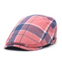 Duck tongue cap women's casual thin beret British style sub cap short brim bent brim cap men's forward cap M（56-58cm） rožinė