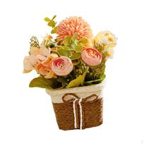 Artificial Potted Flowers Bonsai Decorative Centerpieces Table Decor Flower rožinė