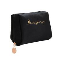 Velvet Make Up Organizer Minkštas mergaitiškas lūpdažių krepšys Moteriškas Kelioninis Kosmetikos Krepšys Kosmetologė Grožio Dėklas Makiažo krepšys One Size juoda