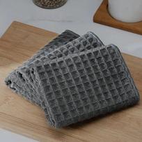 3 vnt vaflių valymo šluostė, buitinė sugerianti šluostė, virtuvės indų plovimo šluostė, stiklo šluostė 3pcs pilka