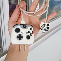 IPhone įkroviklio apsauginis dėklas 3D animacinių filmų mielas duomenų kabelio apsauginis dėklas Dinozaurų žaidimų konsolė 20W 18W Ipad USB duomenų kabelio dėklas balta