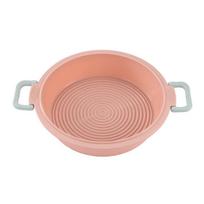 Dviejų spalvų apvali silikoninė torto skarda „pasidaryk pats“ kepimo reikmenys Buitinė oro gruzdintuvė keptuvė 25cm * 19.3cm * 4cm rožinė/šviesiai žalios spalvos