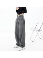 Summer New American Vintage Women Flare Jeans Camouflage High Waist Street Casual Trousers Baggy  Hip-hop Denim Pants Y2K M pilka spalva