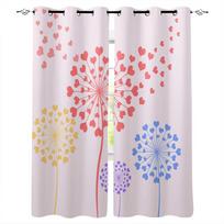 Dandelion Flower Black White  Window Curtains Scenic Curtains for Living Room Decorative Items Living Room 135W x 60H(cm) blue