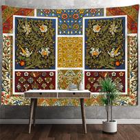 Europos vintažinio rašto gobeleno pakabinimas ant sienos Boho psichodelinės raganos mandalos meno fono audinio namų dekoras 95x70cm