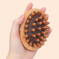 Body Anti Cellulite Brush Soothing Wooden Essential Oil Spa Air Cushion Massage Hair Comb Scalp Massage Brush Body Massager 1PCS beige