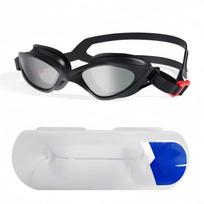 Plaukimo akiniai vyrams moterims Vandeniui atsparūs Anti-fog Anti-UV Profesonalūs triatlono lenktynių plaukimo akiniai Akinių dėklas black