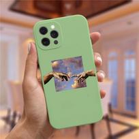 Juokingas Adamo ląstelės rankų kūrinys Minkštas telefono dėklas iPhone 13 12 Pro MAX 11 Pro Max 6S 7 8 Plus XS Max XR XS Saldainio spalvos Dangtelis iPhone 7 8 SE2 gray