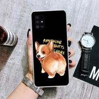 Cartoon Corgi Super Cute Dog Phone Case For Samsung Galaxy A12 A22 A32 A42 A52 A72 A51 A71 5G A41 A31 A21 A02S M12 M21 M31 M30S Samsung A71 5G gray