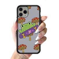 Funny Frog Phone Case Silicone PC+TPU Case for iPhone 11 12 13 Pro Max 8 7 6 Plus X SE XR Hard Fundas iphone 14