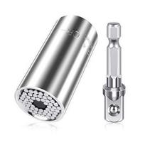 1 Set Universal Socket 1/4'' - 3/4'' Power Drill Tool Ratchet Socket Set Wrench Cool Stuff Husband Gift Set 1/set sidabras