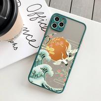 Kranas ir karpis kinų stiliaus telefono dėklas matinis permatomas iPhone 13 11 12 7 8 plius mini x xs xr pro max dangtelis iPhone11pro