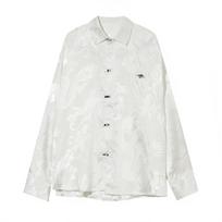 Men's Clothing | Korean Version Loose Chinese Dragon Patterned Shirt Loose Ruffled Handsome Long Sleeved Shirt for Men M juoda