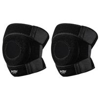 1 Pair Adjustable Knee Pads Compression Knee Braces Sports Workout Protective Gear Stabilizer Elastic Breathable Sports Gear black