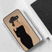 Girl Illustration Phone Case For Samsung Galaxy S7 Edge Plus S9 S20Plus S20ULTRA S10lite S225G S10 Case samsungS22plus5G beige