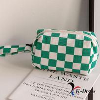 Šaškių lentos mini maišelis (1 spalva) 13x11x7cm žalia