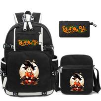 3 vnt./rinkinys Anime Dragon Ball Kuprinė Kuprinė su peties krepšiu Pieštukinė mergaitei, berniukui Mokyklai kelionėms Mochila