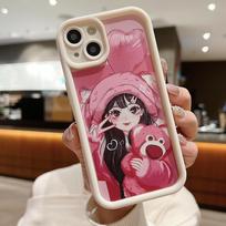 Silicone Case for Xiaomi Redmi Note 12 11 10 Samsung A54 A24 A14 Oppo A78 A58 A38 Tecno Spark 10 Pro Funda Princess Girls Cute Cover Soft TPU Bumper Infinix Hot 10 brown
