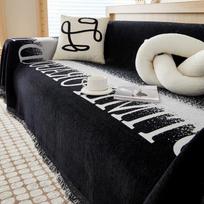 Chenille Sofa Cushion Ins Style Four Seasons Universal All-Inclusive One-Piece Sofa Cover Anti-Slip and Anti-Drop Cover Towel 180*130cm gray