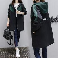 Women's Casual Hooded Jacket Baseball Uniform Autumn Windbreak Female Jacket XS žalia