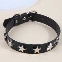 New Rock Punk Fashion Simplicity Pentagram Black PU Leather Personality Simplicity Women's Neck Necklace juoda