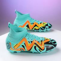 Football Shoes 31-48 UNISEX Football Boots Are Lace-up High Elastic Socks Training Artificial Grassland Outdoor Sports Training Football Shoes 31 žalsvai mėlyna