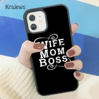 Krajews Wife Mom Boss Quotes Soft Phone Case Cover For iPhone 14 5 SE 6s 7 8 plus X XR XS 11 12 13 pro max Samsung S21 S22 ultra iPhone 14