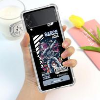 Luxury Case For Samsung Galaxy Z Flip 3 4 5G Funda Z Flip3 Clear PC Hard Shockproof Back Phone Shell Cute Astronaut Star Space Samsung Z Flip