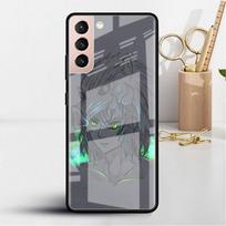 Glass Case For Samsung Galaxy S22 S20 FE S21 5G S10 S9 Plus Note 10 20 Lite Tempered Phone Cover Anime Demon Slayer Samsung S22 5G gray