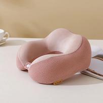 U-shaped Pillow Memory Foam Slow Rebound Lunch Break Neck Pillow Airplane Travel Neck Pillow Mesh Hump Car Throw Pillow 30x25x13cm white