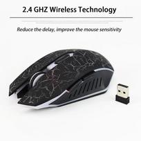 Įkraunama kvėpuojanti LED belaidė žaidimų pelė USB 2.4Ghz 2000 DPI žaidėjams optinė 10m pelės PC stacionariam kompiuteriui nešiojamam kompiuteriui juoda