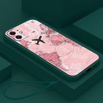 N90 Maps art design with Lanyard Silicone Straight Edge Phone Cases for Xiaomi Poco X5 F6 Redmi Note 13 Pro 12C Realme C55 Huawei Shockproof Cover Xiaomi 10T Pro/10T