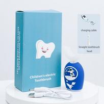 Kids Electric Toothbrush Smart Timer Sonic Waterproof Cute Cartoon Soft Bristles U-Shape Electric Toothbrush Teeth Health Care blue