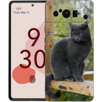 Britų trumpaplaukės katės telefono dėklas, skirtas Google Pixel 8 A 7 6 Pro 6A 5G Black Minkštas smūgiams atsparus galinis dangtelis Silikoninis TPU Shell Coque Pixel 6 Pro