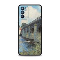 Claude Monet Impressionism For Oppo Reno7 Reno6 Pro Plus A54 5G Phone Case Find X6 X5 A53 A52 A9 A15 A95 A17 A16 A76 A74 Cover Oppo A53 gray