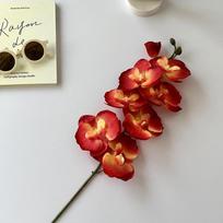 8 galvučių dirbtinė drugelio orchidėjų gėlė namų kambario sodo dekoravimui „Pasidaryk pats“ vestuvinė puokštė Real Touch Šilko Phalaenopsis augalas raudona