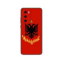 Black tpu Case For Huawei P30 Lite P30 Pro P40 Case For Huawei P40 LITE E P Smart 2020 Case Cover Albania flag huawei P Smart 2020 red