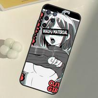 Sad Girl Japanese Anime Case For OPPO A74 A94 A54 A1K A15 A16 A52 A72 A83 A91 A93 A53S A5 A9 A31 A53 2020 Cover OPPO A94 5G gray